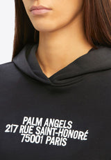 Palm Angels Logo Print Hooded Sweatshirt Black PWBB022E23FLE002_1001