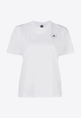 Adidas By Stella McCartney Logo Print Crewneck T-shirt White HR9167_white