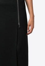 P.A.R.O.S.H Zip-Up Wool Maxi Skirt Black D620662LEAK23_013