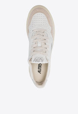 Autry Medalist Leather and Suede Low-Top Sneakers White AULWLS_74