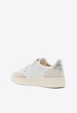 Autry Medalist Leather and Suede Low-Top Sneakers White AULWLS_74