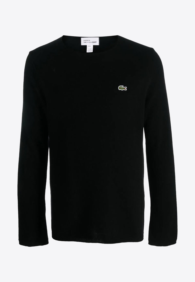 Comme Des Garçons X Lacoste Logo Patch Wool Sweater Black FLN004W23_1