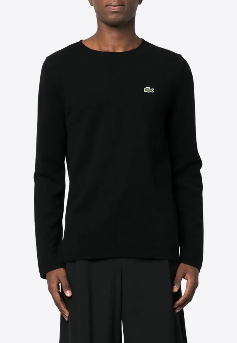 Comme Des Garçons X Lacoste Logo Patch Wool Sweater Black FLN004W23_1