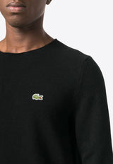 Comme Des Garçons X Lacoste Logo Patch Wool Sweater Black FLN004W23_1