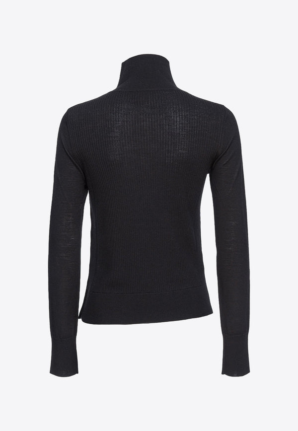 PINKO Buccia Wool Long-Sleeved Sweater Black 103932A189_Z99