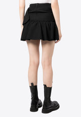 MSGM High-Waist Ruffled Mini Skirt Black 3541MDD02237612_99