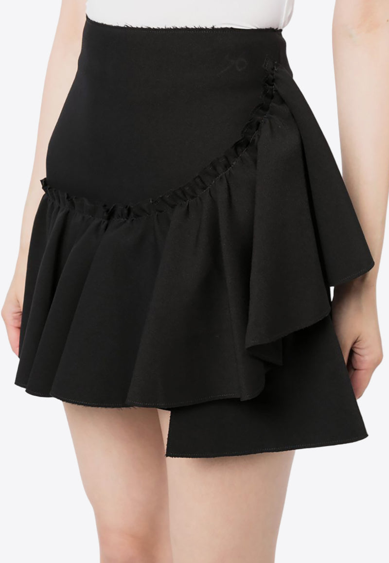 MSGM High-Waist Ruffled Mini Skirt Black 3541MDD02237612_99