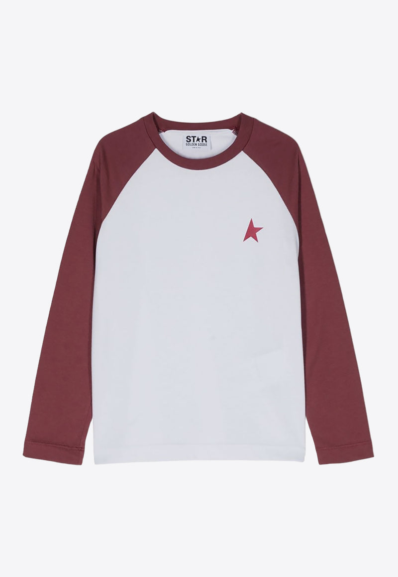 Golden Goose DB Kids Girls Star Print Long-Sleeved T-shirt White GKP01590P001209_11580