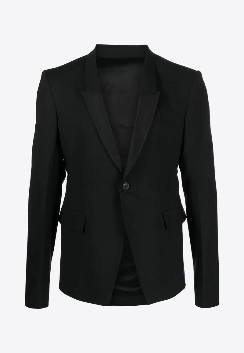 Rick Owens Single-Breasted Wool-Blend Blazer Black RU02C7733ZLSC_09