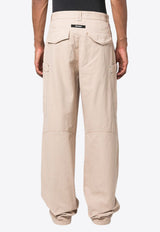 Palm Angels Wide-Leg Cargo Pants Beige PMCF025F23FAB001_6110