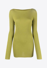 Rick Owens Cut-Out Ribbed Sweater Green RP02C1683RIBM_32