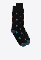 Paul Smith Graphic Print Crew Socks Black M1A380AAK78379