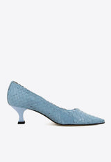 La Rose Carol 50 Woven Pumps Blue 97340P1CAROL_AQUA