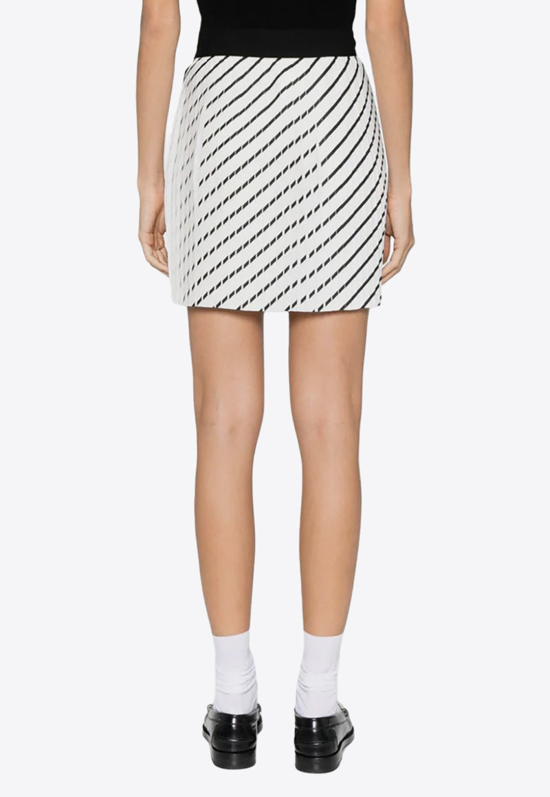 MSGM Polka Dot Pleated Mini Skirt Black 3541MDD09237753_01