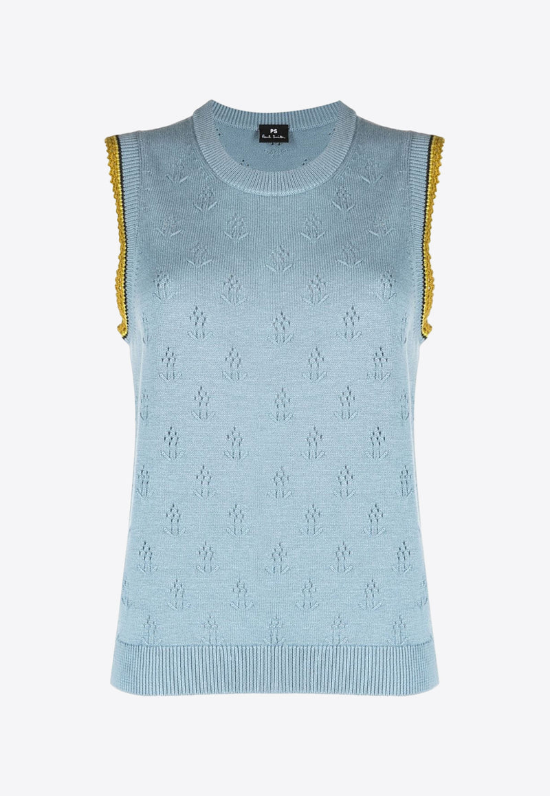 Paul Smith Pointelle Knit Top Blue W2R339NL31111_44