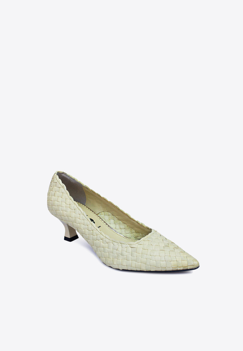 La Rose Carol 50 Woven Pumps Green 97340P1CAROL_MAIZ