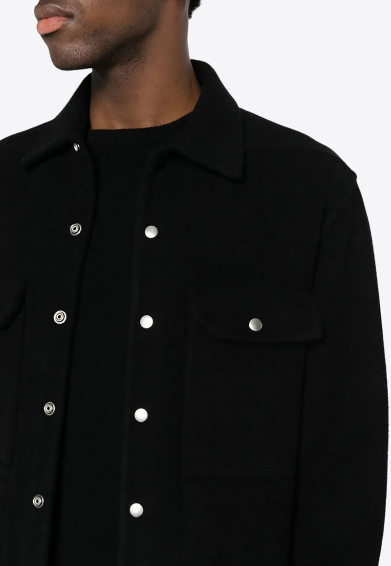 Rick Owens Cashmere Shirt Jacket Black RU02C7729DD_09