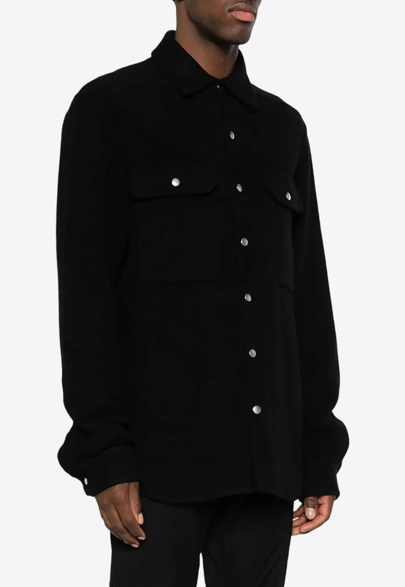 Rick Owens Cashmere Shirt Jacket Black RU02C7729DD_09