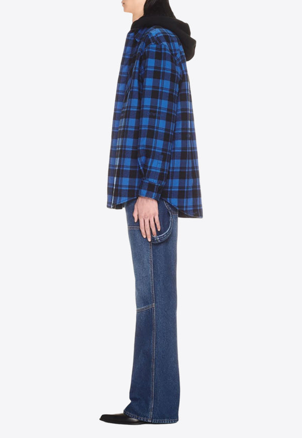 Off-White Checked Flannel Shirt Blue OMES003F23FAB001_4800