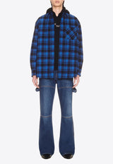 Off-White Checked Flannel Shirt Blue OMES003F23FAB001_4800