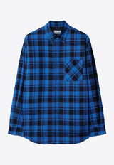 Off-White Checked Flannel Shirt Blue OMES003F23FAB001_4800