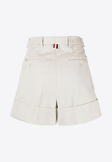 Thom Browne Grosgrain Stripe Knee-Length Shorts White FTC436UF0175_113