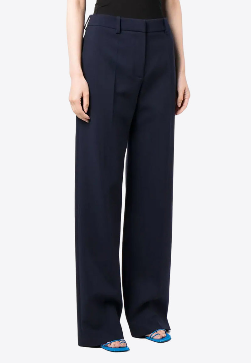 Off-White Wide-Leg Wool-Blend Pants Blue OWCO008F23FAB001_4747