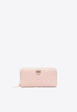 PINKO Ryder Quilted Leather Zip-Around Wallet Blush 100250A0GK_O81Q