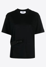 MSGM Logo-Embroidered Crewneck T-shirt Black 3542MDM73237798_99