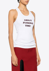 Stella McCartney Slogan Print Tank Top White 6J03413SPZ42_9228