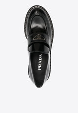 Prada Triangle Logo Brushed Leather Loafers Black 1D246MFG055ULR_F0002