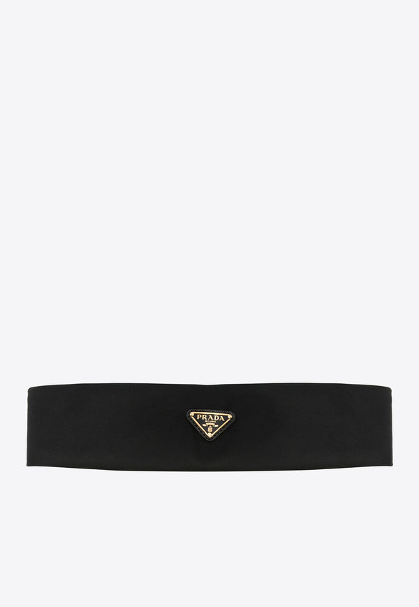 Prada Triangle Logo Nylon Headband Black 1IH0812DMI_F0632