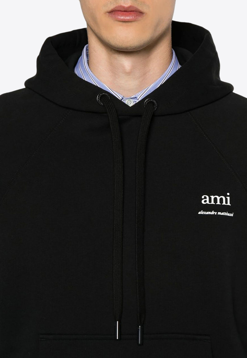 AMI PARIS Logo Hooded Sweatshirt Black USW224747_001