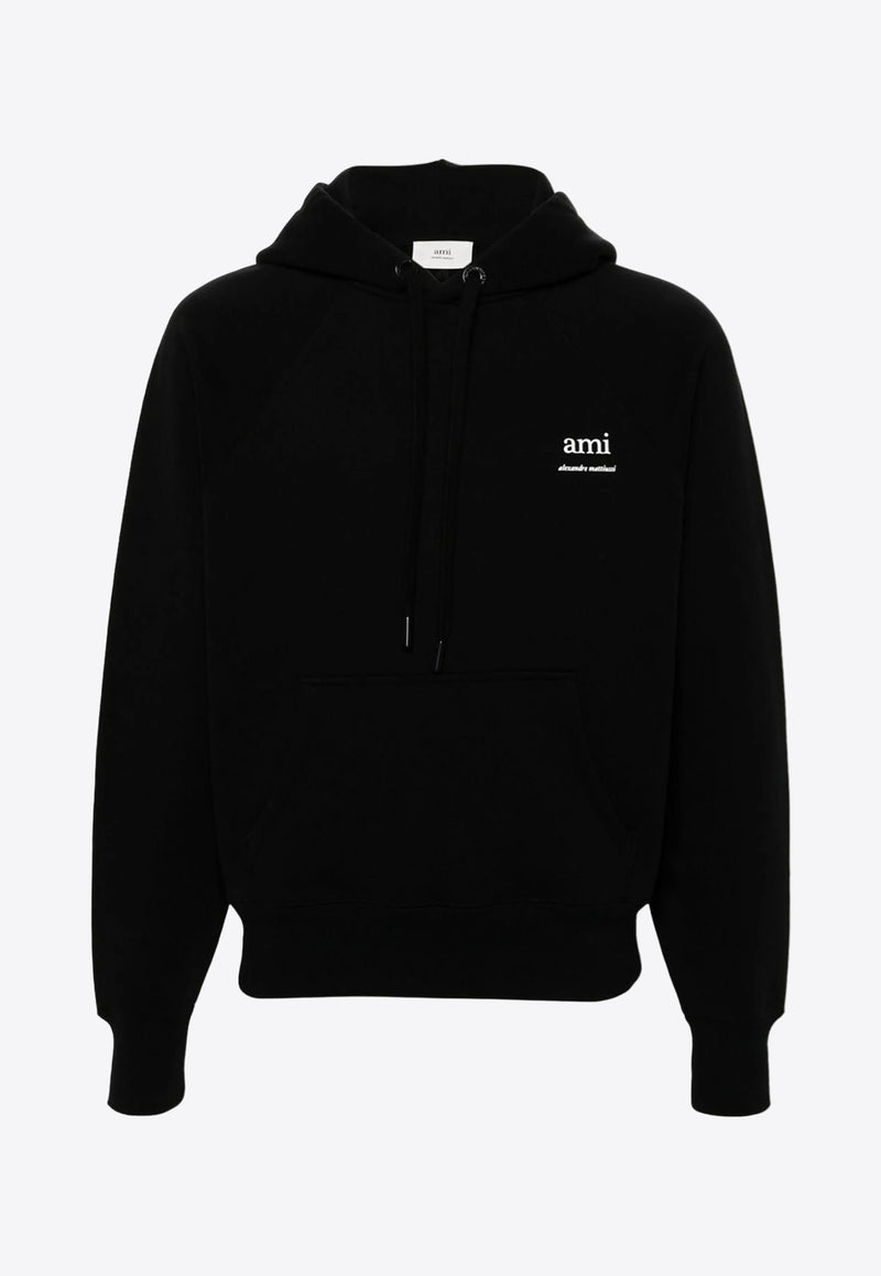 AMI PARIS Logo Hooded Sweatshirt Black USW224747_001