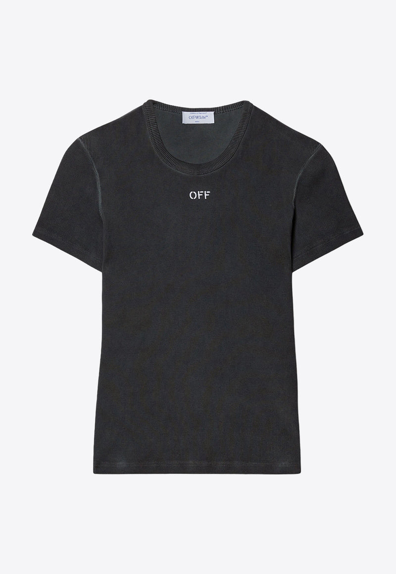 Off-White OFF Stamp Crewneck T-shirt Gray OWAA065F24JER001_0701