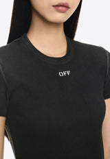 Off-White OFF Stamp Crewneck T-shirt Gray OWAA065F24JER001_0701