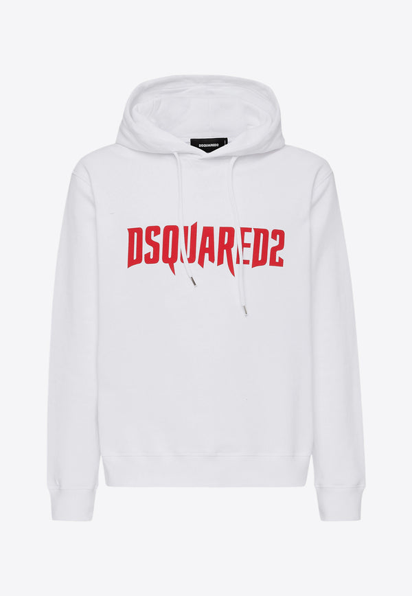 Dsquared2 Horror Logo Hooded Sweatshirt White S74GU0815S25516_100