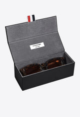 Thom Browne Tokyo Tortoiseshell Rectangular Sunglasses Brown UES921AG0002_205