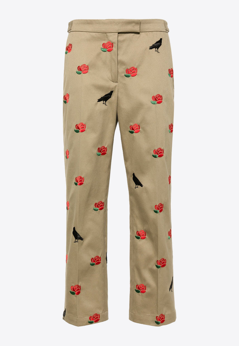 Thom Browne Raven and Roses Chino Pants Camel FTC496EE1135_275