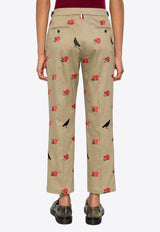 Thom Browne Raven and Roses Chino Pants Camel FTC496EE1135_275