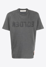 Golden Goose DB Distressed Logo Crewneck T-shirt Gray GMP01220P000671_60318