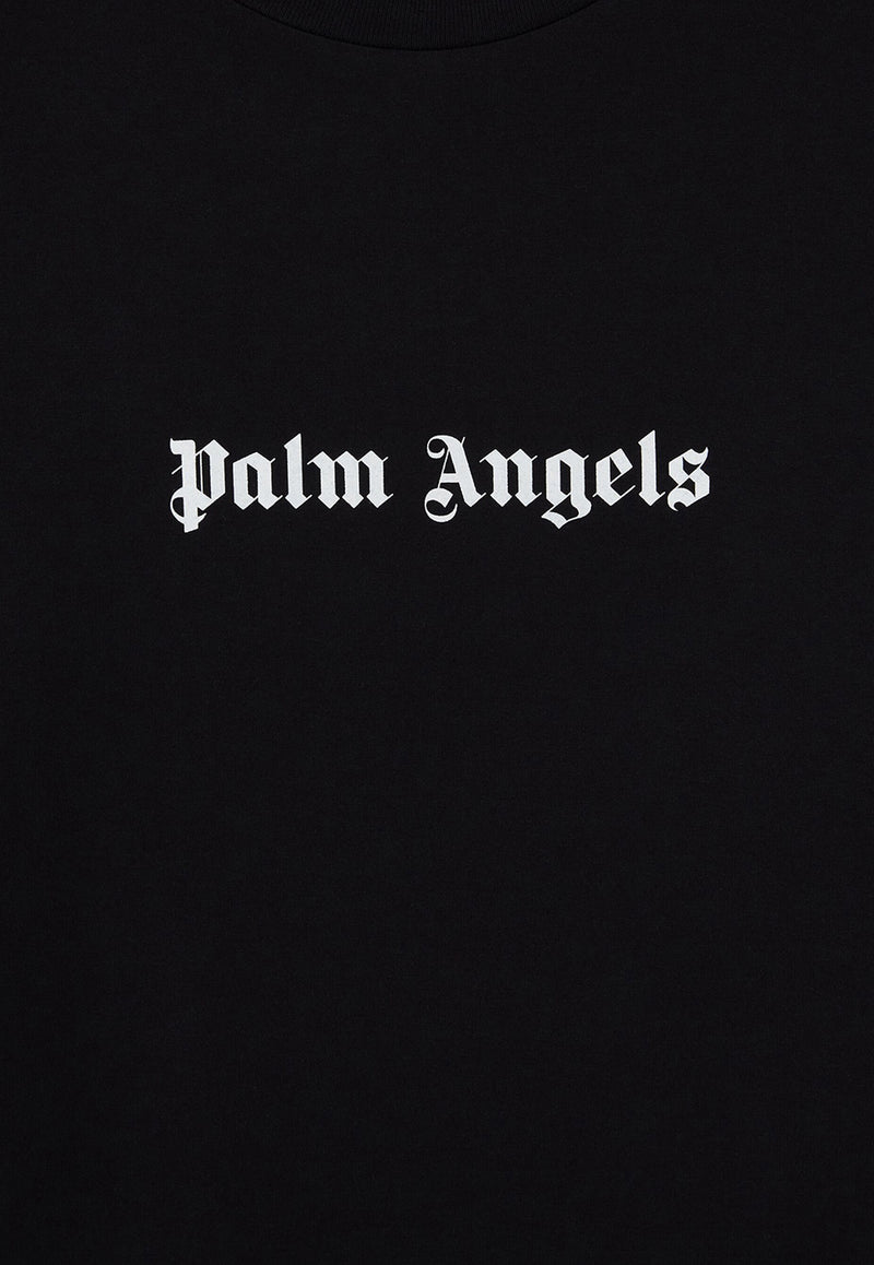 Palm Angels Logo Print Crewneck T-shirt Black PMAA089C99JER003_1001