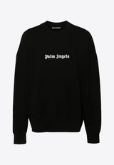 Palm Angels Logo Print Crewneck Sweatshirt Black PMBA080C99FLE001_1001