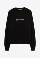 Palm Angels Logo Embroidered Crewneck Sweater Black PMHE054C99KNI001_1003