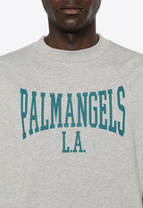 Palm Angels Logo Print College T-shirt Gray PMAA001F24JER006_0848