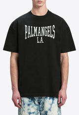 Palm Angels Logo Print College T-shirt Black PMAA001F24JER005_1003