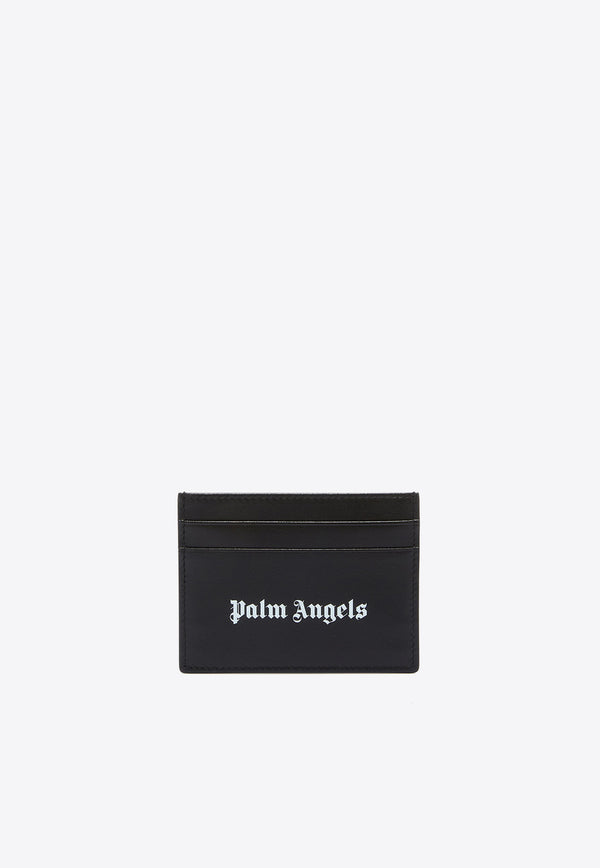 Palm Angels Logo Print Leather Cardholder Black PMND017C99LEA001_1001