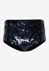 P.A.R.O.S.H Glow Sequined Mini Shorts Blue D210570GLOW_012