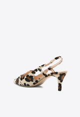 P.A.R.O.S.H 70 Leopard Print Slingback Pumps Beige D070256AGSHOE_808