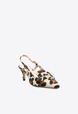 P.A.R.O.S.H 70 Leopard Print Slingback Pumps Beige D070256AGSHOE_808